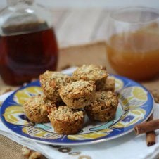 A plate of apple pie vegan granola cups.