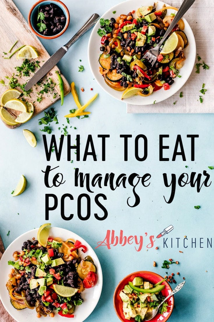 pinterest image of Two plates filled with food on a blue background with text overlay