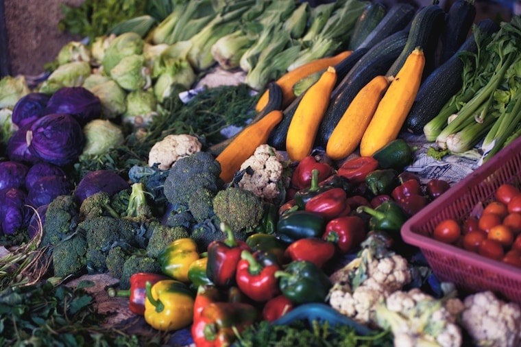 colourful fruits and vegetables