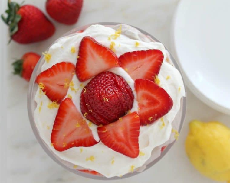 Strawberry shortcake trifle