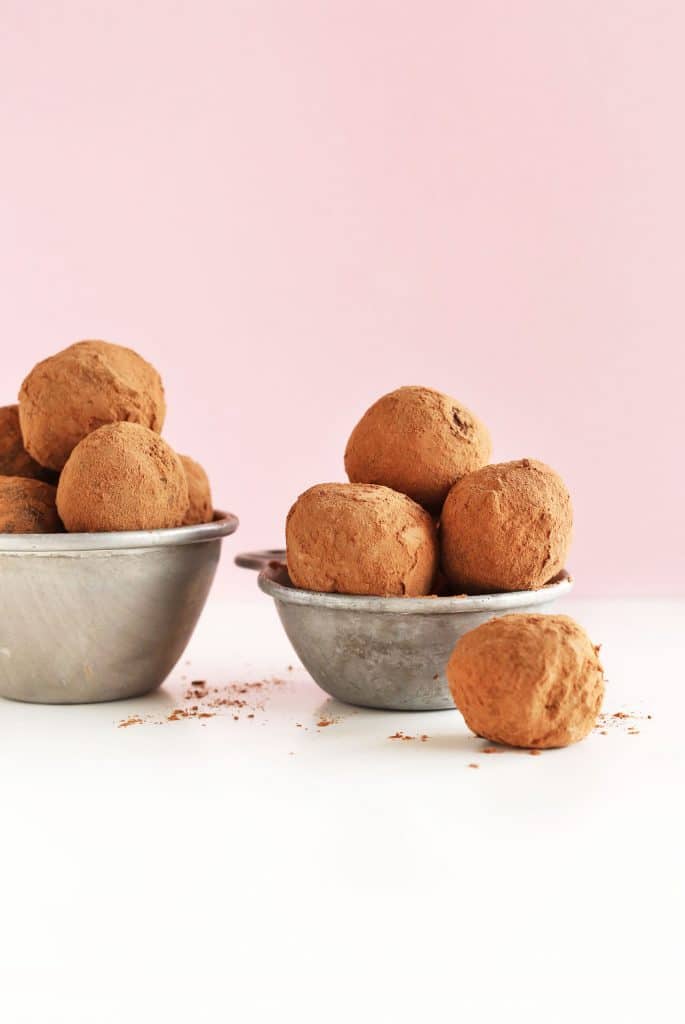 Holiday vegan chocolate truffles.