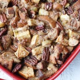 birds eye view close up of french toast casserole