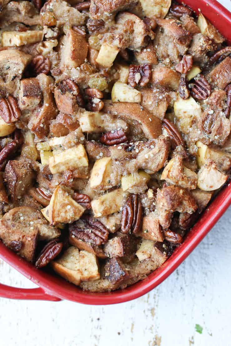 birds eye view close up of french toast casserole